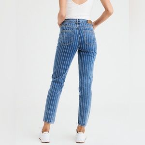 American Eagle Size 6 Striped Mom Jeans